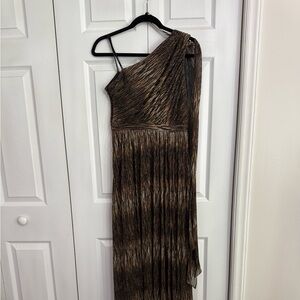 Vince Camuto Metallic Brown One-Shoulder Dress